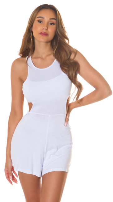 Jumpsuit with a Cut Out White
